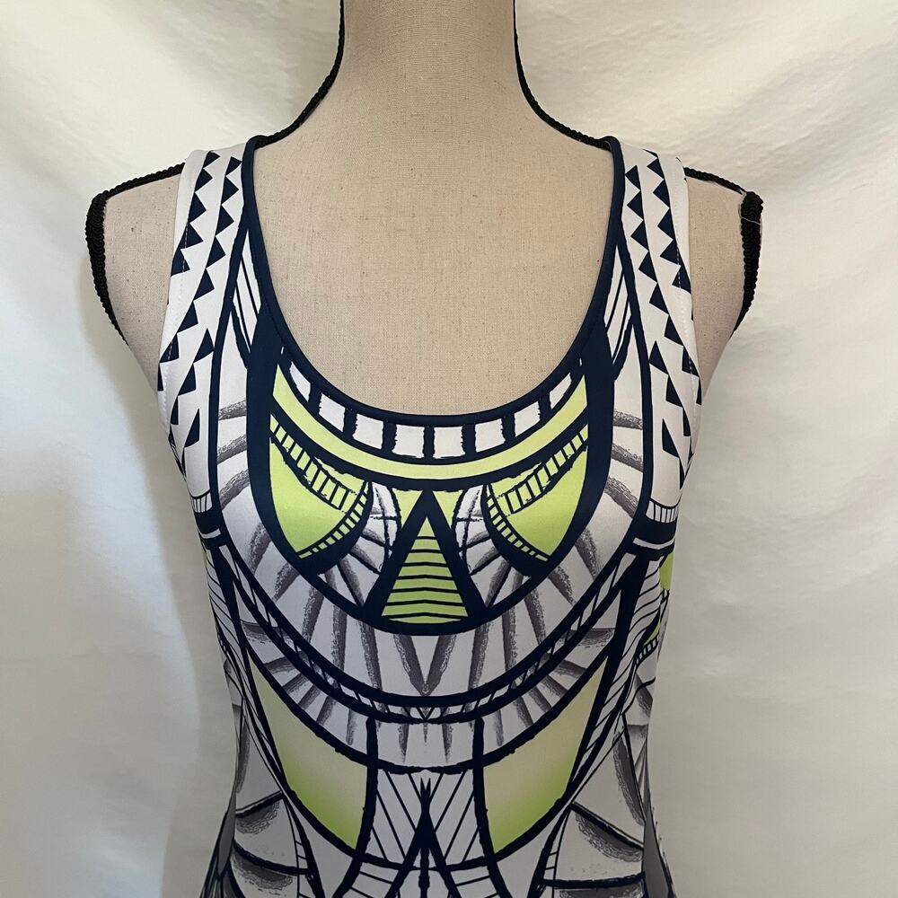 Jealous Tomato Y2 Bodycon Dress Sz S Art Deco Club Tribal Festival Geometric - Picture 3 of 13